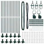 tvoros stulpai su pagrindo plok&scaron;tėmis 13 vnt &Oslash;32mm 88,5cm cinkuotas plienas