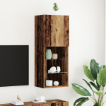 TV spintelė su LED &scaron;viesomis senovinės medienos 40,5x30x102 cm