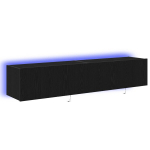 Televizorių sieniniai baldai su LED ap&scaron;vietimu 2 vnt Juoda 80x35x31 cm