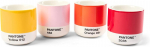 Pantone porcelianiniai termo puodeliai Macchiato, 4 vnt., geltona 12 C, raudona 2035 C, oranžinė 021 C, &scaron;viesiai rožinė 182c