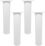 Stolmet reguliuojamos baldų kojelės, 4 vnt., auk&scaron;tis 150 mm, reguliuojamo auk&scaron;čio spintelių kojelės, tvirtos spintelės sofa, baldų kojelės, plienas, blizgi balta