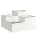 Sodo vazonas 80x80x48 cm Baltas Plienas
