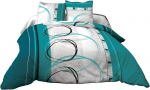 Le linge de Jules Antklodės užvalkalas 240 x 260 cm + 2 pagalvių užvalkalai gryna medvilnė 57 siūlų skaičius Freewheel Turquoise