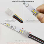 10 vnt. Led juostelės jungčių su 5m prailginimo laidu (12mm, 6pin)