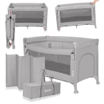 Kelioninė lovytė-maniežas Lionelo Ellen, grey concrete