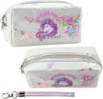 Mokyklinis baltas penalas Unicorn Confetti 20 cm