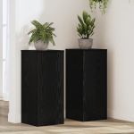 Augalų stovai 2 vnt Juodas ąžuolas 30x30x70 cm Konstrukcija i&scaron; medžio