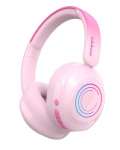 Belaidės ausinės vaikams SBT-260 su RGB ir klausos apsauga (7 m.+) Rožinė