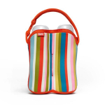 BUILT Bottle Buddy dviejų butelių krep&scaron;ys su laikikliu (Baby Pink Stripe)