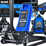 DVIGUBO STŪMOKLIO ŽEMO PROFILIO HIDRAULINIS DOMKRATAS 3 T 505 MM 37 KG JUODAS