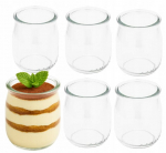 6 skaidrių stiklinių indelių rinkinys 140 ml Desertams, tiramisu