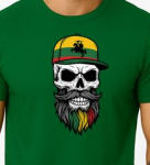 Vyri&scaron;ki tamsiai žali mar&scaron;kinėliai Kaukolė su kepure