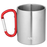 Nils Nc17110 Raudonas Kempingo Puodelis su Karabinu 300 ml