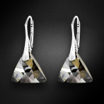 Sidabriniai auskarai moterims DiamondSky Osiris (Silver Night) su Swarovski kristalais