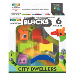 Kompakti&scaron;kas magnetinių kaladėlių rinkinys People Blocks &bdquo;Miesto gyventojas&ldquo;, 6 kaladėlės