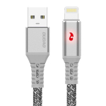 USB Kabelis Dudao 'L7xL' pilkas 'Lightning' 100cm su indikatoriumi (iki 3A)