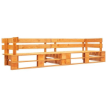 Dvivietė sodo sofa i&scaron; palečių, ruda