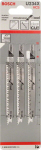 Bosch U 234 X pjūklų geležtės medienai, 3 vnt.