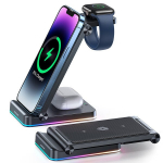 Indukcinis įkroviklis 3 viename iPhone, Apple Watch, AirPods, juodas