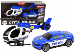Žaislinio policijos automobilio ir sraigtasparnio rinkinys Lean Toys