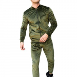 Veliūrinis kostiumas vyrams su kaukole, žalias