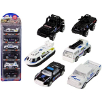 Resorako policijos transporto priemonių rinkinys LeanToys, 6 vnt, 1:64