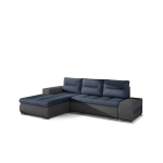 Kairinė kampinė sofa Eltap Ottavio, mėlynas/juodas