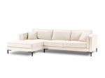 Kampinė sofa Luis 5, smėlio spalvos/juoda