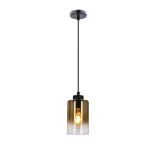 Pakabinamas &scaron;viestuvas Candellux Aspra juodas 1x60W E27 su gintaro spalvos stiklo gaubtu