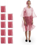 Vienkartiniai apsiaustai nuo lietaus Realldays Rain Poncho, 10 vnt, raudoni