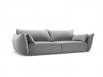 Velvet sofa Vanda, 3 sėdimos vietos, pilka