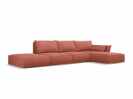 De&scaron;ininė kampinė sofa Vanda, 5 sėdimos vietos, raudona