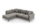 Kairinė kampinė sofa Venus, 5 sėdimos vietos, pilka