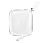 Atsarginis maitinimo &scaron;altinis ("Power Bank") Kompakti&scaron;kas atsarginis maitinimo &scaron;altinis 10000mAh su Lightning ir USB-A, baltas