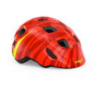 Dviratininko &scaron;almas MET Hooray Red Zebra Glossy, raudonas, Vienas dydis
