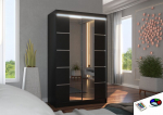 Spinta ADRK Furniture su LED ap&scaron;vietimu Genua 120, juoda