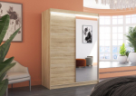 Spinta ADRK Furniture su LED ap&scaron;vietimu Jordi 150, smėlio