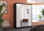 Spinta ADRK Furniture su LED ap&scaron;vietimu Nordic 150, balta/juoda