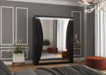 Spinta ADRK Furniture su LED ap&scaron;vietimu Charlotte 180, juoda