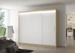 Spinta ADRK Furniture su LED ap&scaron;vietimu Antos 250, balta/smėlio