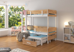 Dviauk&scaron;tė lova Adrk Furniture Etapo, 90x200 cm, balta/ruda
