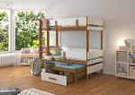 Dviauk&scaron;tė lova Adrk Furniture Etapo, 90x200 cm, balta/ruda