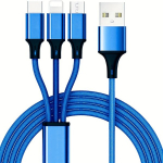 3-in-1 USB įkrovimo laidas, Mėlyna