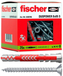 Visų medžiagų kai&scaron;tis su varžtais - FISCHER - DuoPower 8x65 mm - 25 vnt. dėžutėje - Su varžtais - Nailonas - Visoms medžiagoms