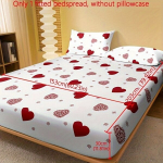 1vnt Raudona Meilės Ra&scaron;tų Frotinė Paklodė, DF Fitted Sheet-true Love White