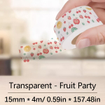 Lipnios etiketės biurui, 4m-Transparent Fruit Party