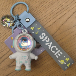 1vnt Žvilgantis Astronautas Raktų Pakabukas Su Saulėlydžio Lempa, Baltas
