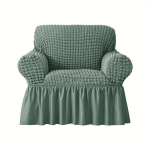 Neslystantis sofos užtiesalas su sijonu,  Matcha Green