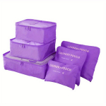 6 dalių kelioninių kubelių rinkinys,  Violetinė