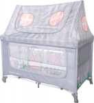 Maniežas-lova su stogeliu Lorelli Sweet Home, Grey, 70x127x122 cm